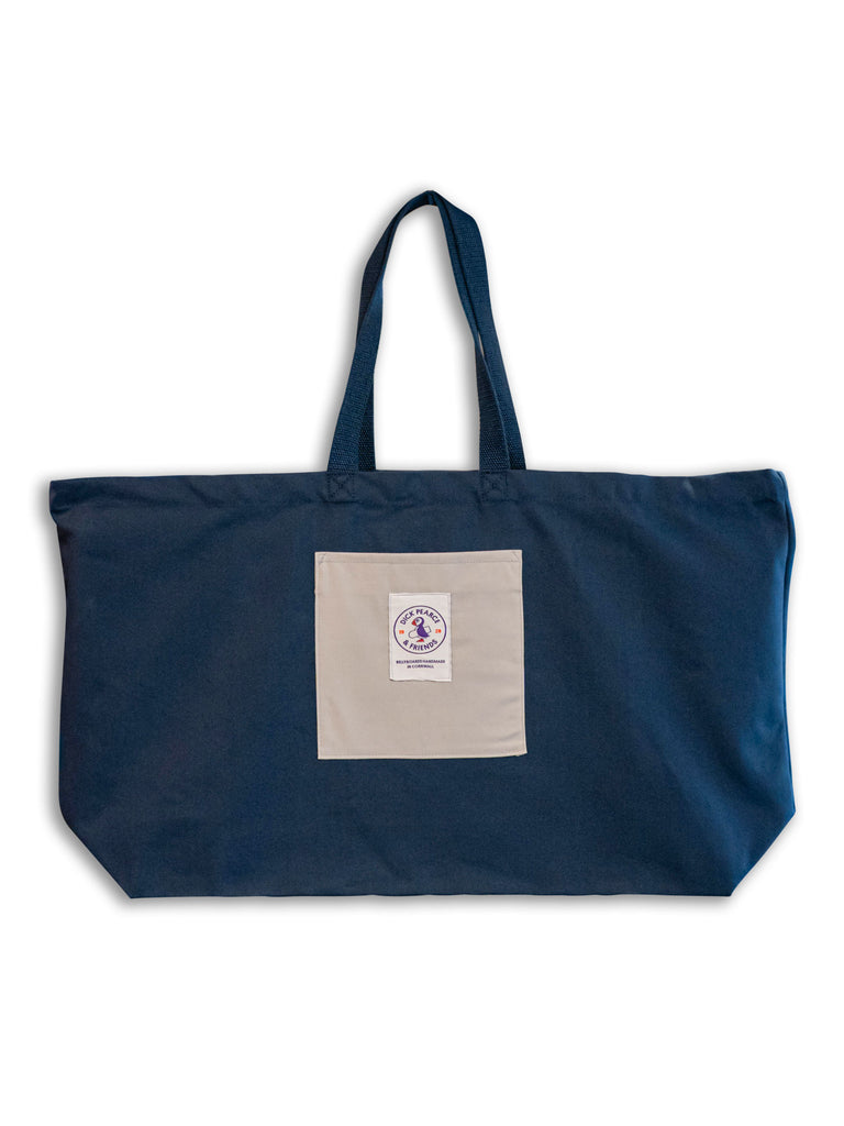 Oversized Navy Canvas Beach Bag - Dick Pearce Bellyboards